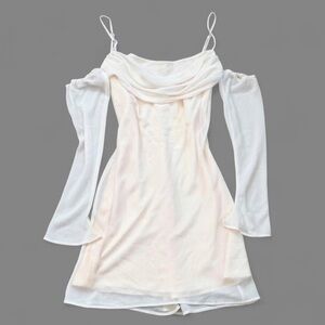 Oh Polly Bardot Long Sleeve Mini Dress